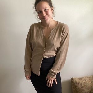 Tan button up sweater